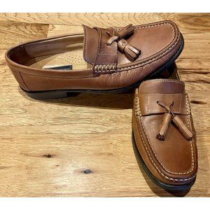 GIORGIO BRUTINI MEN'S SZ 9.5 BROWN LEATHER SLIP ON TASSEL LOAFERS
